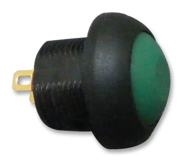 Multicomp Pro SPST Momentary Push Button Switch, Green, IP67, 13.6mm