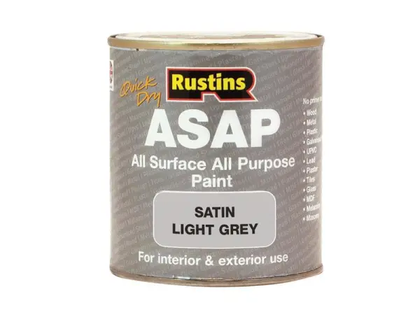 Rustins ASAP Quick-Drying Paint, Light Grey, 250ml
