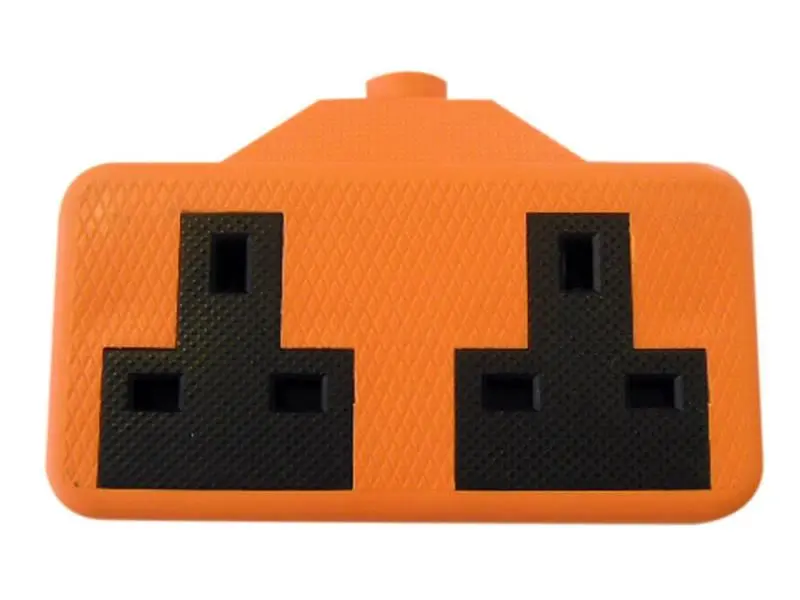 Dencon 13A 2-Gang Orange Trailing Socket