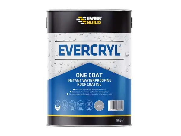 Everbuild EVERCRYL One Coat Grey Roof Repair, 5kg