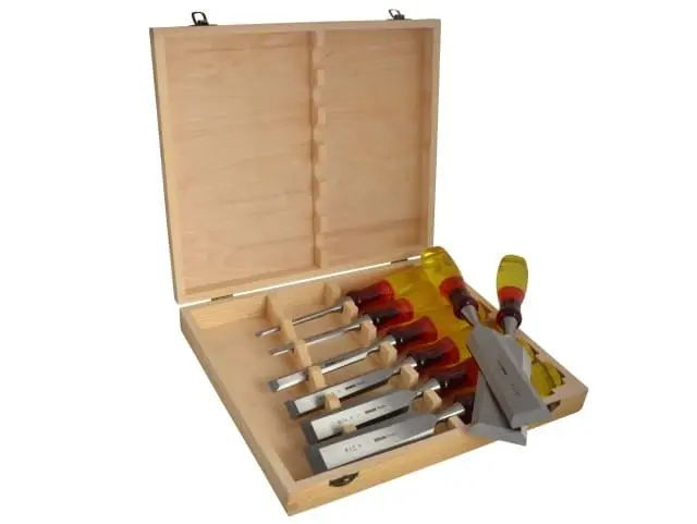 IRWIN Marples M373 Splitproof Bevel Edge Chisel Set, 8 Pieces