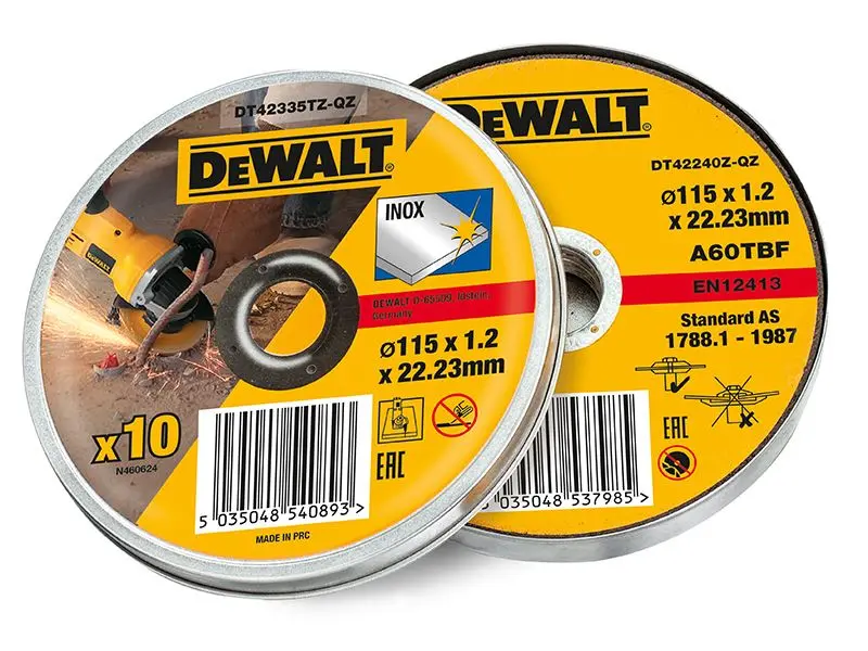 DEWALT DT42335TZ Δίσκος Κοπής Ανοξείδωτου Χαλκού, 115mm x 1,2mm (Συσκευασία 10)