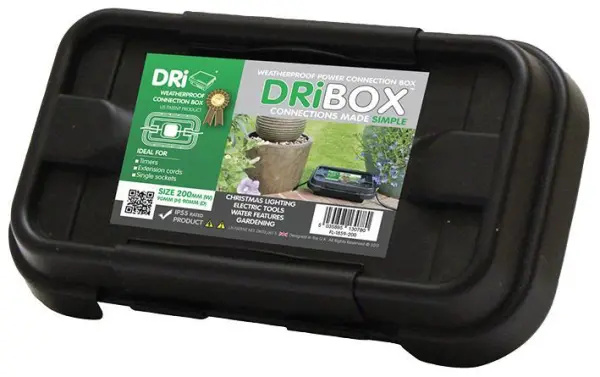 DRIBOX Caixa de Ligação para Cabos Elétricos IP55 à Prova de Intempéries, Preta