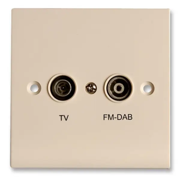 PROCEPTION Toma de Diplexor Coaxial Blindada para TV y FM/DAB, Blanco
