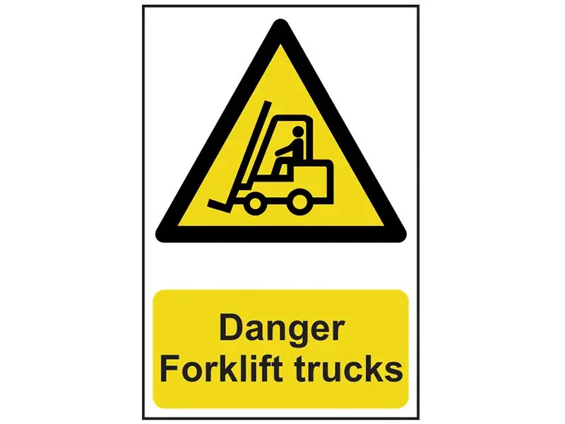SCAN Danger Forklift Trucks PVC Sign, 200 x 300mm
