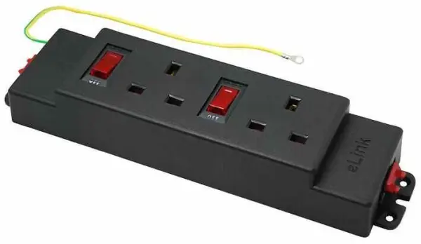 ELINK 2-Gang Desktopová rozvodnice s 5A jističi, 16A, 250V