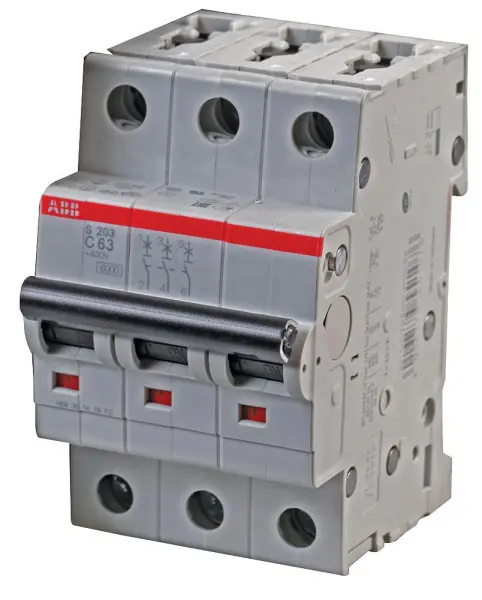 ABB 63A TP Type C MCB, 3 Pole, 277VAC