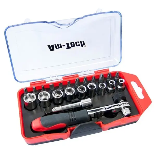 Amtech Offset Ratchet Handle Bit & Socket Set 23-Piece
