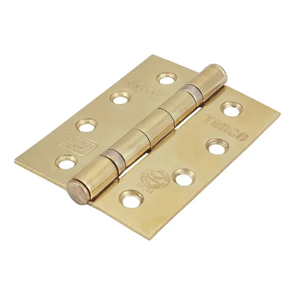 Timco Grade 11 Fire Door Hinges, Electro Brass, 102x76mm (Pack of 2)