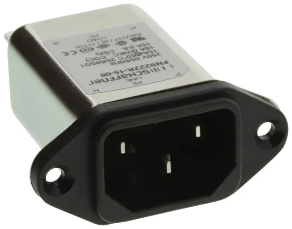 TE Connectivity Schaffner Filtered IEC Inlet - 15A