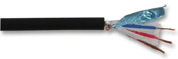 PRO POWER Cable de Micrófono, 5.5mm PVC, Negro, Carrete 100m