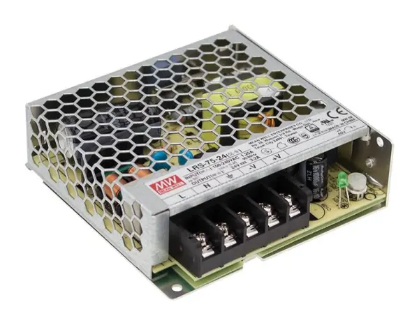 MEAN WELL LRS-75 15V 5A Enclosed Power Supply, 75W