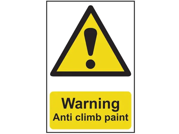 SCAN Warning Anti Climb Paint Sign - PVC, 200 x 300mm