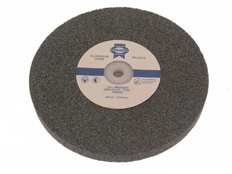 Faithfull Aluminium Oxide Grinding Wheel 200mm x 20mm, Medium Grit