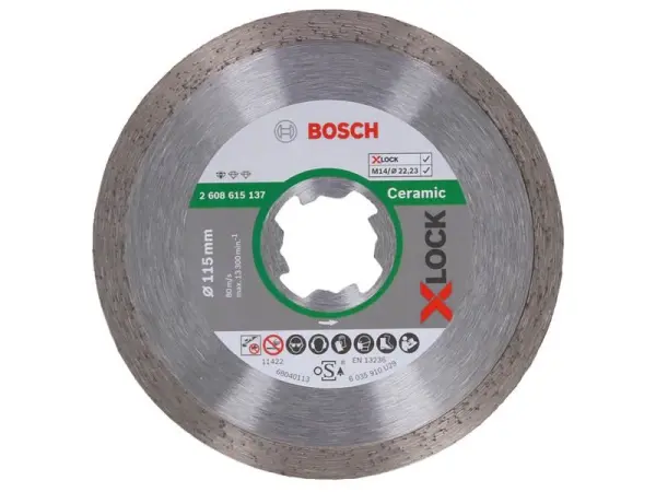 Bosch X-LOCK Diamond Cutting Disc for Ceramic Tiles, 115mm