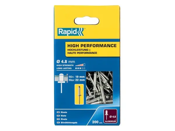 Rapid High Performance Klinknagels 4.8x25mm, Aluminium, Doos van 200