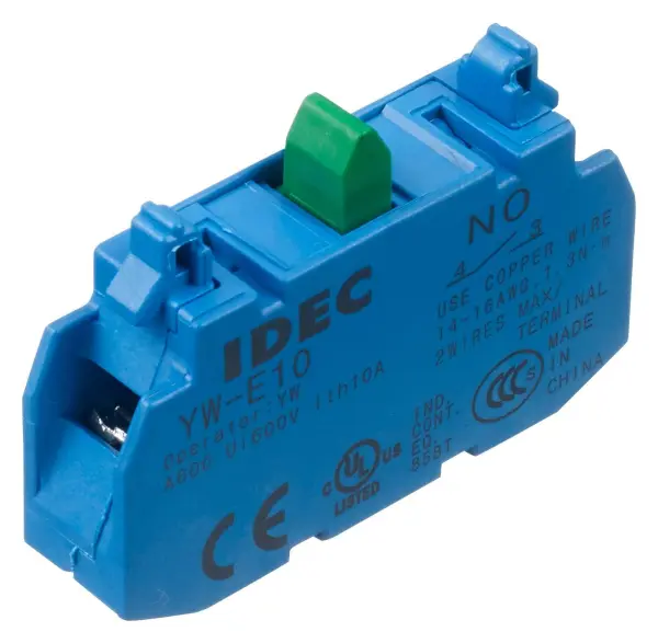 IDEC YW-E10 1NO Contact Block, Screw Terminals, 10A