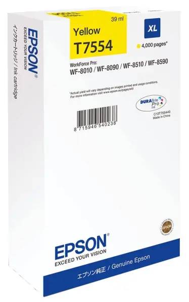 EPSON T7554XL High Capacity Ink Cartridge, Yellow