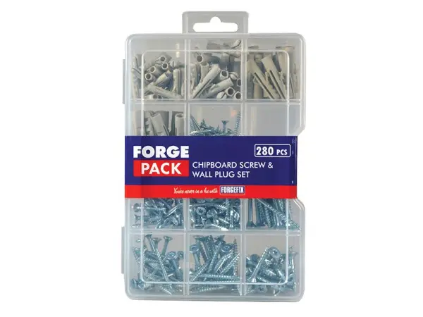 ForgeFix Schroef- en Plugnagel Set, 280-delig Multifunctioneel