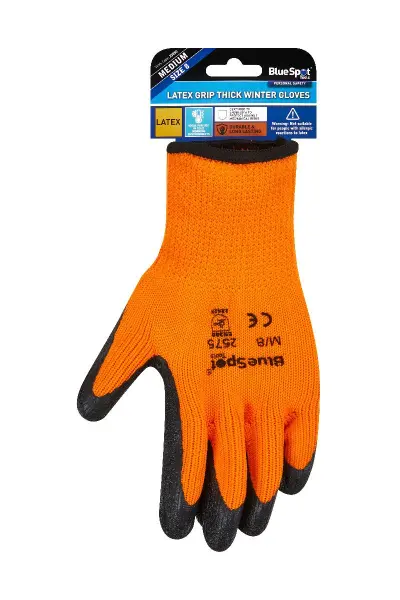 Blue Spot Tools 乳胶防滑加厚冬款作业手套 中号