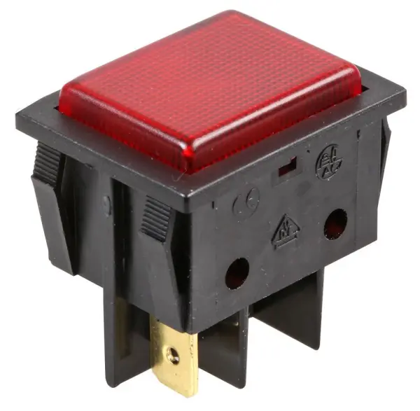EVEREL 240V AC Red Neon Indicator Light with Faston Connectors