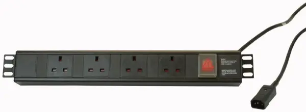 PowerData Technologies 4-Way UK PDU with IEC C14 Plug