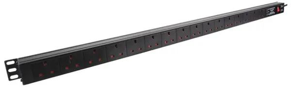 LMS DATA - 1U Vertikale PDU mit 16x 13A Steckdosen & Überspannungsschutz