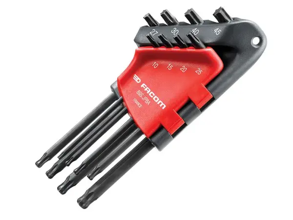 Facom מערך מפתחות Torx ראש עגול ארוך, 8 חלקים (TX10-TX45)