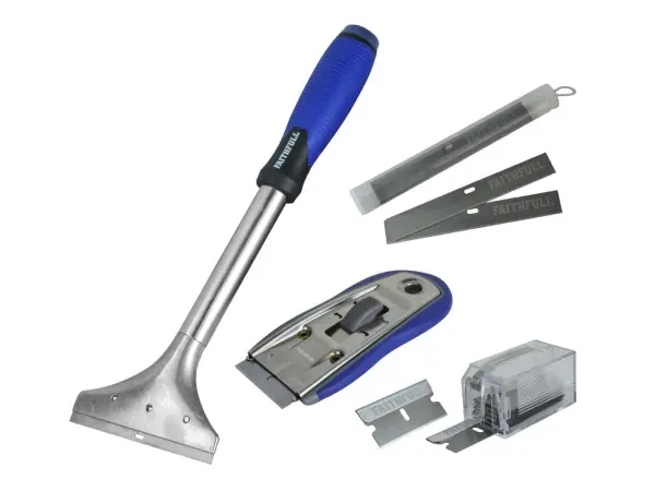 Faithfull Long Handle Scraper & Razor Blade Set