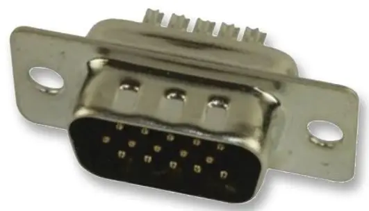 MULTICOMP Conector D-Sub de 15 Pinos com Contactos Banhados a Ouro