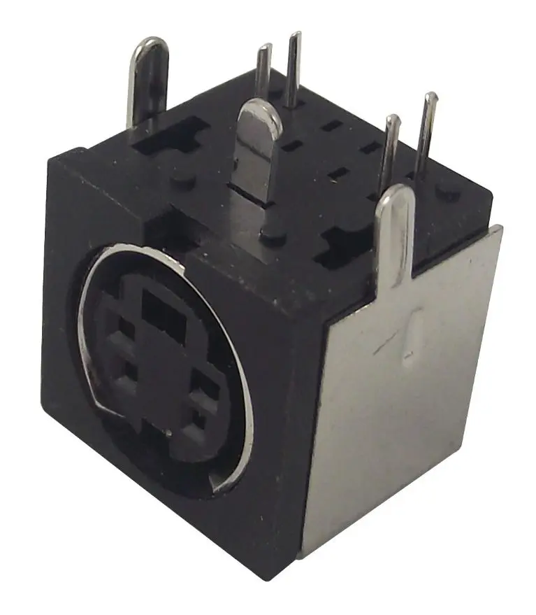 SCHURTER Conector Mini-DIN, 4 Pines, Montaje PCB, Plateado