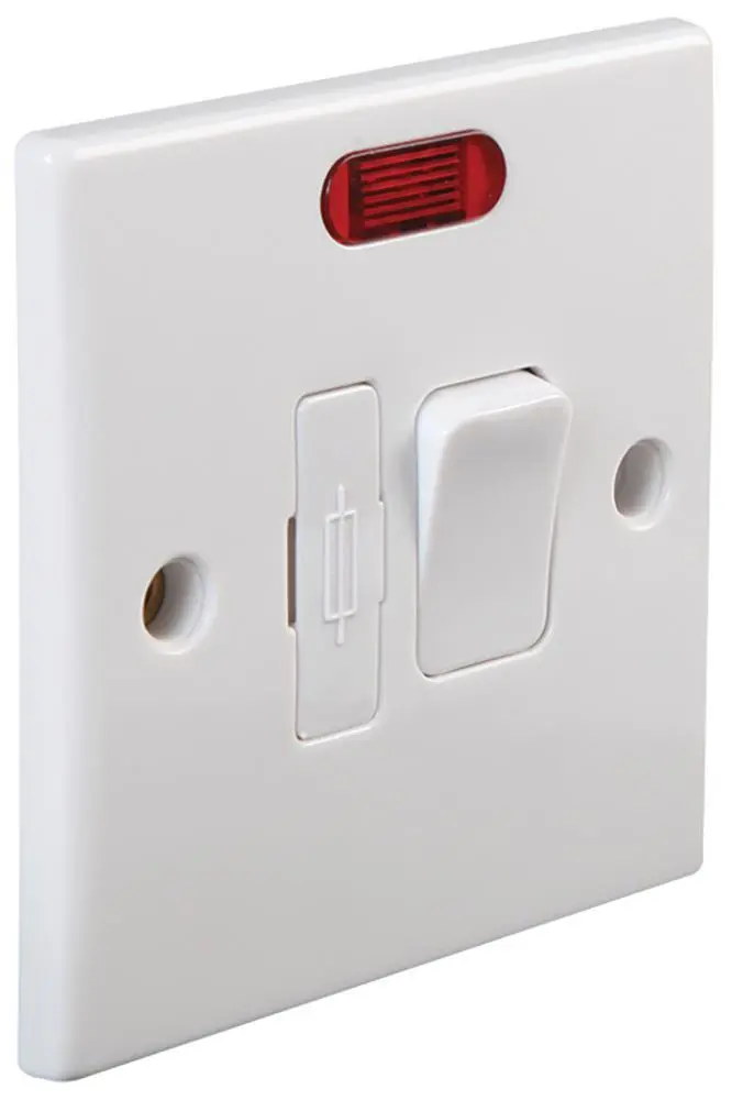 PRO ELEC 13A Spínaná pojistková spojka s neonovým ukazatelem, bílá