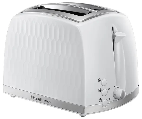 RUSSELL HOBBS - Honeycomb 2 Slice Toaster - White
