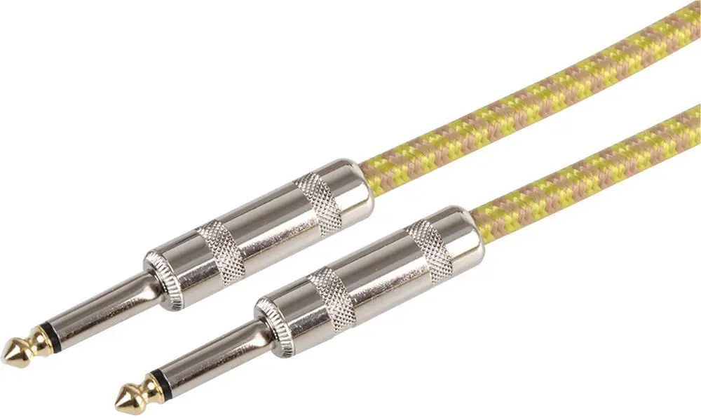 CHORD 6.35mm Male to Male Guitar Lead, 3m Grey/Gold
