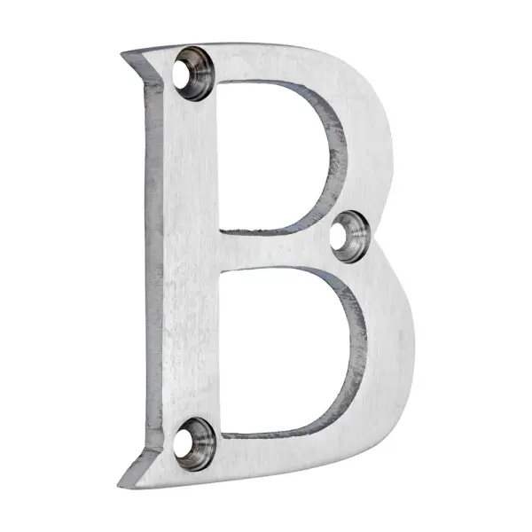 Timco Solid Brass Door Letter B - Satin Chrome