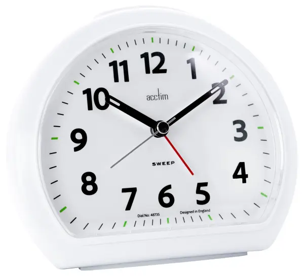 Colm Smartlite Non-Ticking Sweep Alarm Clock, White