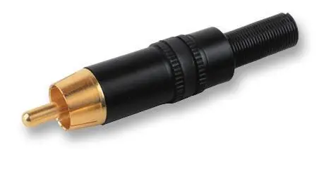 REAN 2-Pin Phono Plug, Gold Plated, Black