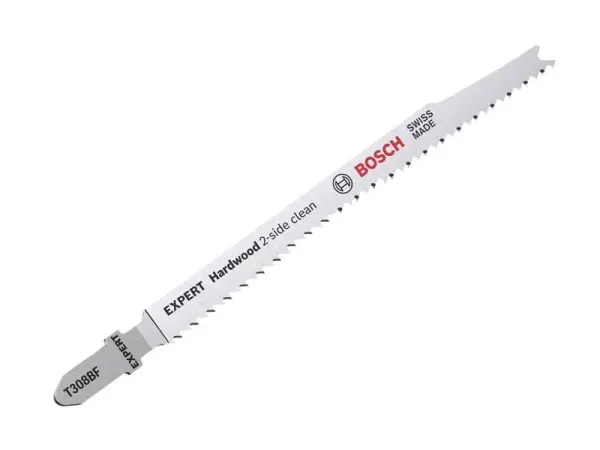 Bosch EXPERT Hardwood 2-Side Clean Jigsaw Blade T308BF, Pack of 5