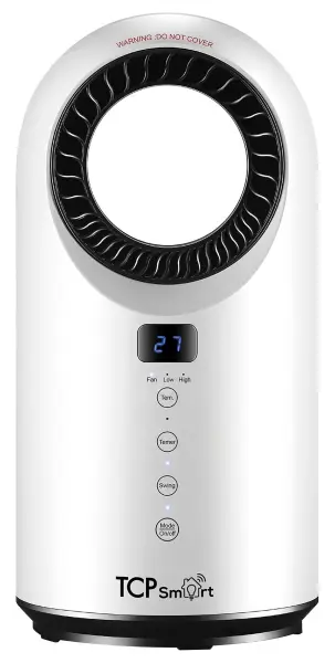 TCP Smart WiFi Bladeless Fan Heater & Cooler, White