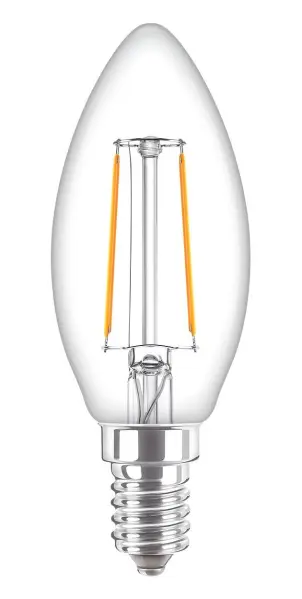 Philips CorePro Glass LED Candle Bulb B35 E14, 2W, 250lm, Warm White