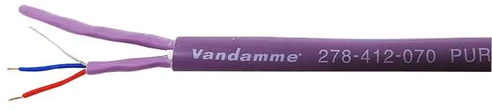 Van Damme Purple Series Digilog Ecoflex 2 Pair LSZH Audio Cable, per metre