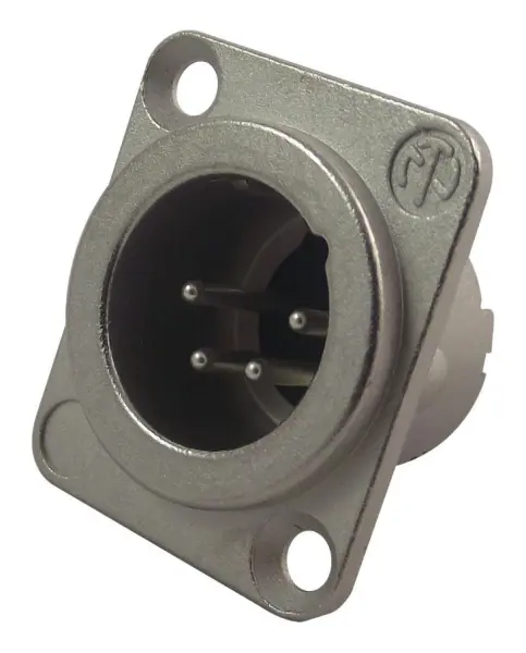 NEUTRIK 4pólový XLR konektor pro panelové osazení, stříbrně pozlacený