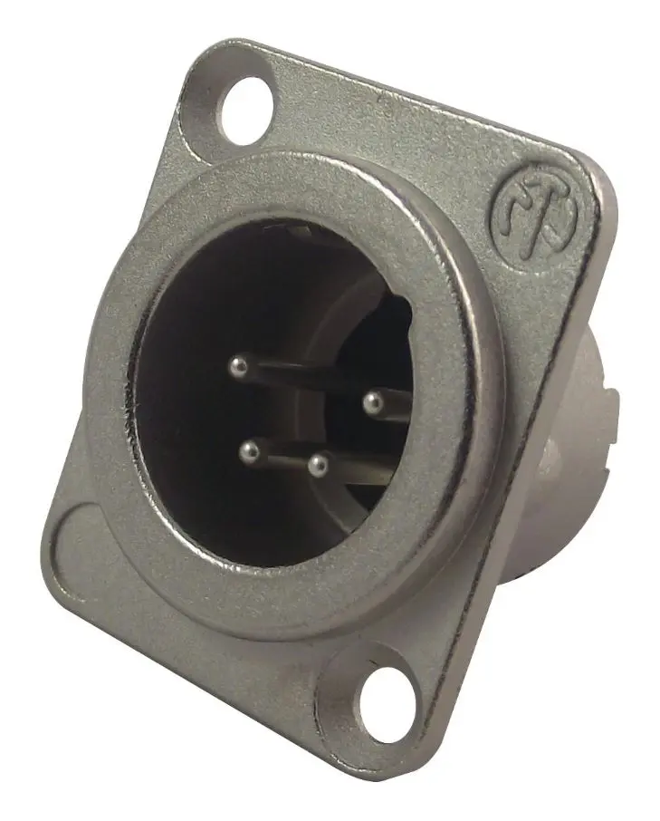 Connecteur XLR 4 pôles NEUTRIK à montage panneau, plaqué argent