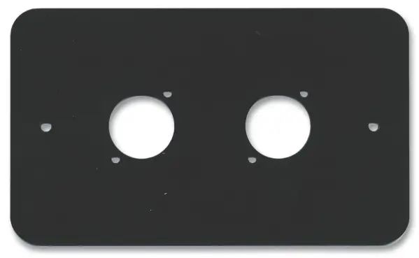 PENN ELCOM 2-Gang Dual XLR/Speakon/RJ45 Wall Plate, Black