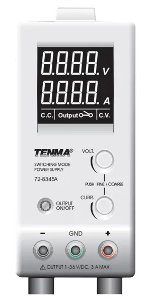 Tenma Bench Power Supply, Adjustable, 1 Output - 36V 3A