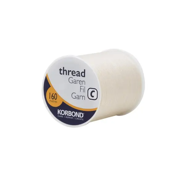 Korbond Polyester Sewing Thread Cream 160m