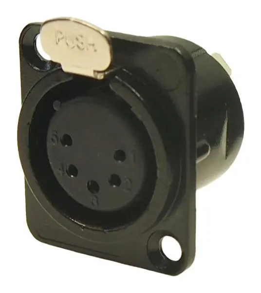 CLIFF 5-Pin XLR Socket Feedthrough Panel, Metal, CSK Holes