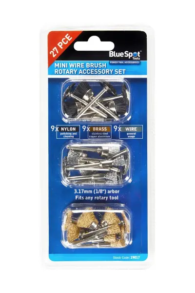 Blue Spot Tools 27件迷你钢丝刷旋转套装
