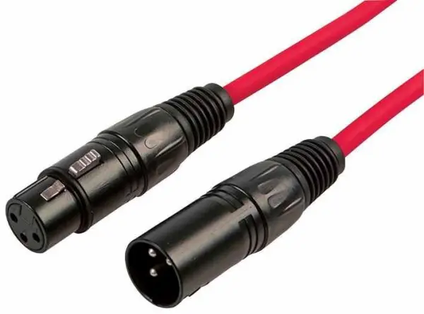 RARAION 3m Red 3-Pin XLR Patch Lead, Male to Female