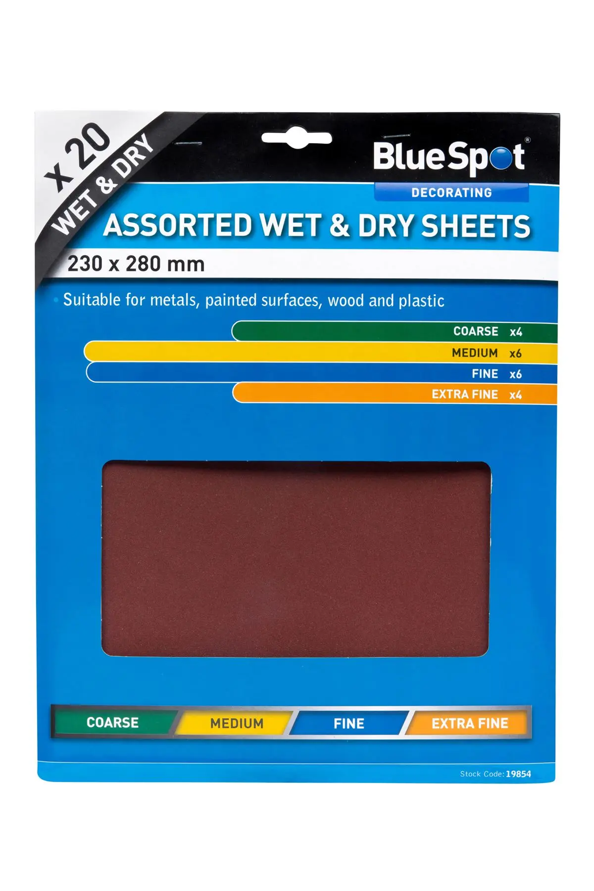 Blue Spot Tools 20-Piece Assorted Wet & Dry Sandpaper Set